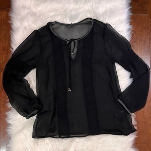 Marks & Spencer sheer blouse tunic cover-up long sleeve shirt with bell details